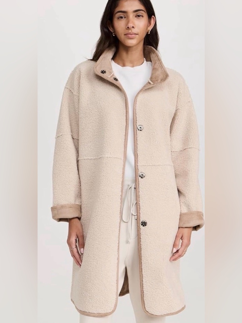 Velvet by Graham & Spencer Cara Luxe Sherpa Reversible Jacket Sz L Cozy Pockets
